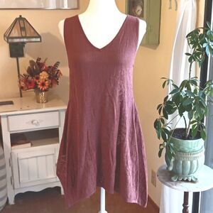 Peruvian Connection Sedona Red LA Jolla Tunic Boho Soft Girl Coastal